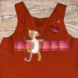 Chocolate soup cat butterfly dress 4T orange